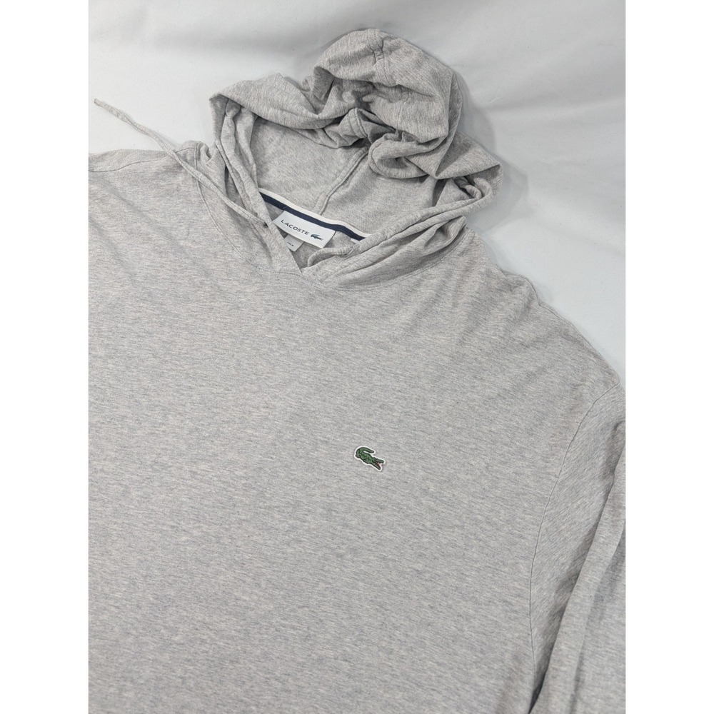 Lacoste Hooded Long Sleeve Lightweight Gray Shirt Pullover Hoodie Men's 3XLB